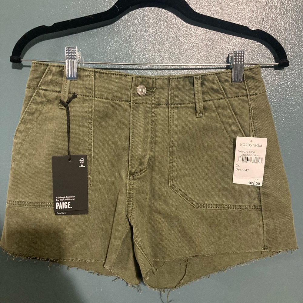 PAIGE Sage Green Women's Cargo Shorts